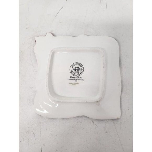 Fitz And Floyd Frosty's Frolic Snowman Square Plate Ceramic Winter Christmas 6" - Picture 3 of 6